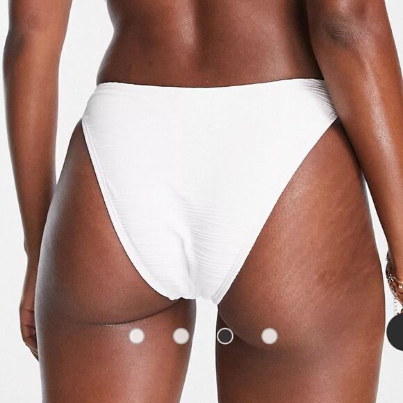 New Topshop Textured High Leg Bikini Bottom in DUSTY PINK Size 14 - Picture 4 of 10